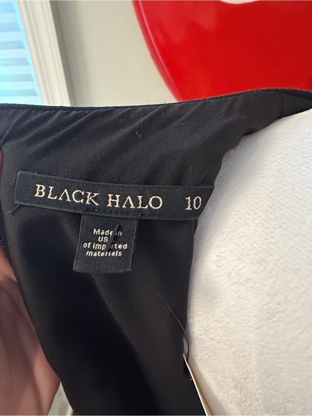 Black Halo Russo Puff & Split Sleeve Black Jumpsuit Size 10, EUC - Picture 11 of 13